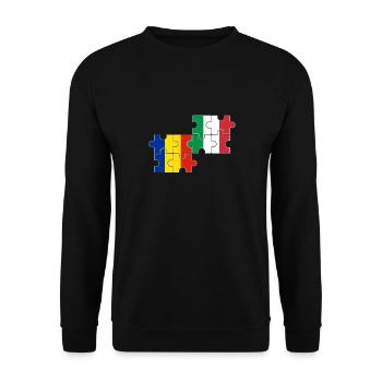 Romania Italy Flag Italian Romanian - Unisex Sweatshirt - black - Front - Alina (178cm) & Michal (187cm)