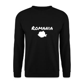 Romania Romania Romanian Map Romania - Unisex Sweatshirt - black - Front - Alina (178cm) & Michal (187cm)