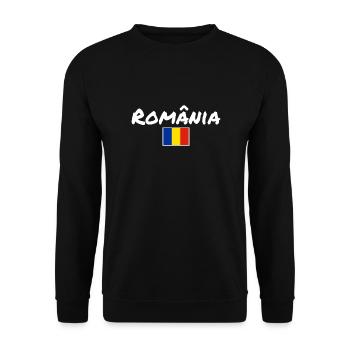 România Romania Romanian Flag Romanian - Unisex Sweatshirt - black - Front - Alina (178cm) & Michal (187cm)