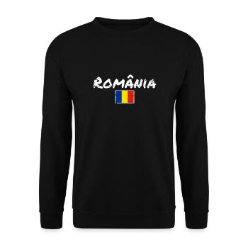 România Vintage Romanian Romanian Flag Romanian - Unisex Sweatshirt - black - Front - Alina (178cm) & Michal (187cm)