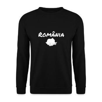 România Vintage Romania Romanian Map Romanian - Unisex Sweatshirt - black - Front - Alina (178cm) & Michal (187cm)