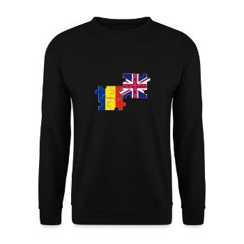 Romania UK Flag British Romanian - Unisex Sweatshirt - black - Front - Alina (178cm) & Michal (187cm)
