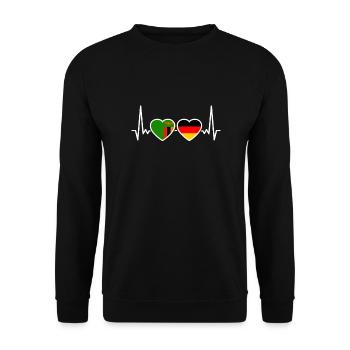 Zambia Germany Heartbeat Flag Zambian - Unisex Sweatshirt - black - Front - Alina (178cm) & Michal (187cm)
