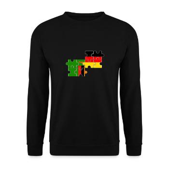 Zambia Germany Flag German Zambier - Unisex Sweatshirt - black - Front - Alina (178cm) & Michal (187cm)