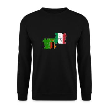Zambia Italy Vintage Flag Italian Zambian - Unisex Sweatshirt - black - Front - Alina (178cm) & Michal (187cm)