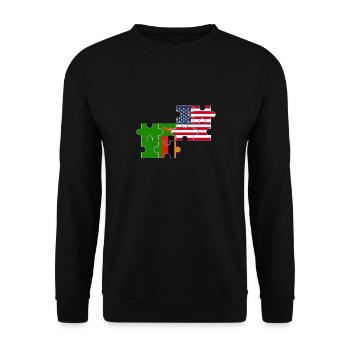 Zambia USA Flag American Zambian - Unisex Sweatshirt - black - Front - Alina (178cm) & Michal (187cm)