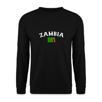 Zambie Zambie Drapeau de la Zambie - Sweat-shirt Unisexe - noir - Devant - Alina (178cm) & Michal (187cm)