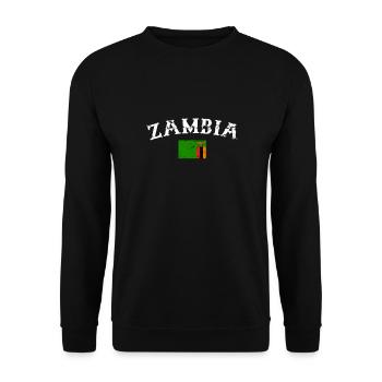 Zambia Vintage Zambia Zambian Flag Zambian - Unisex Sweatshirt - black - Front - Alina (178cm) & Michal (187cm)