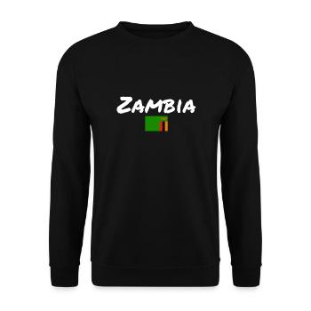 Zambia Zambia Flag Zambian - Unisex Sweatshirt - black - Front - Alina (178cm) & Michal (187cm)