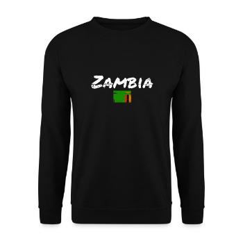 Zambia Vintage Zambia Zambian Flag Zambian - Unisex Sweatshirt - black - Front - Alina (178cm) & Michal (187cm)