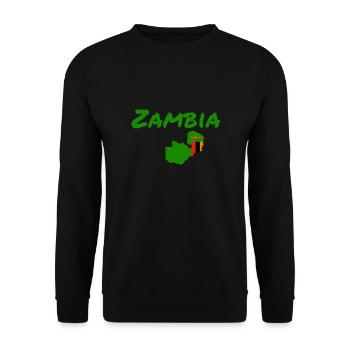 Zambia Map Zambia Zambian Flag Zambian - Unisex Sweatshirt - black - Front - Alina (178cm) & Michal (187cm)