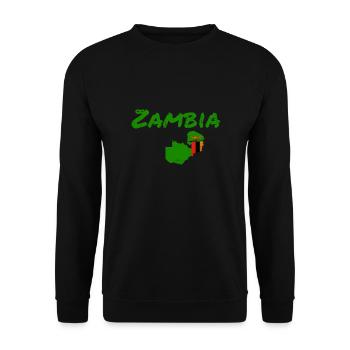 Zambia Vintage Map Zambia Zambian Flag - Unisex Sweatshirt - black - Front - Alina (178cm) & Michal (187cm)