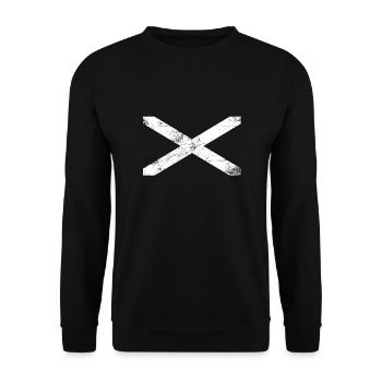 Scotland Vintage Scottish Flag Scots - Unisex Sweatshirt - black - Front - Alina (178cm) & Michal (187cm)
