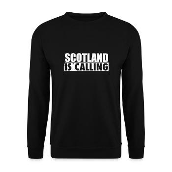 Scotland Is Calling Vintage Schottland Schotte - Unisex Pullover - Schwarz - Vorne - Alina (178cm) & Michal (187cm)