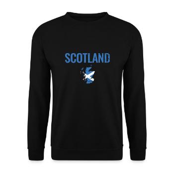 Scotland Schottland Vintage Karte Flagge - Unisex Pullover - Schwarz - Vorne - Alina (178cm) & Michal (187cm)