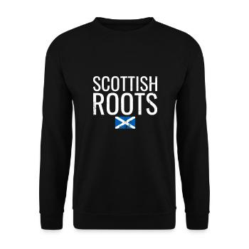Scottish Roots Vintage Schottische Flagge Schotte - Unisex Pullover - Schwarz - Vorne - Alina (178cm) & Michal (187cm)