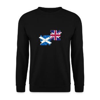 Schottland UK Flagge Britisch Schottisch - Unisex Pullover - Schwarz - Vorne - Alina (178cm) & Michal (187cm)