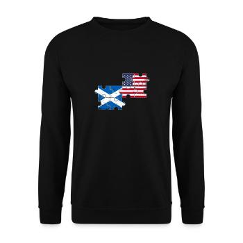 Scotland USA Vintage Flag Scottish - Unisex Sweatshirt - black - Front - Alina (178cm) & Michal (187cm)