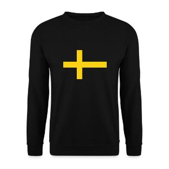 Schweden Schwedische Flagge Schwede - Unisex Pullover - Schwarz - Vorne - Alina (178cm) & Michal (187cm)