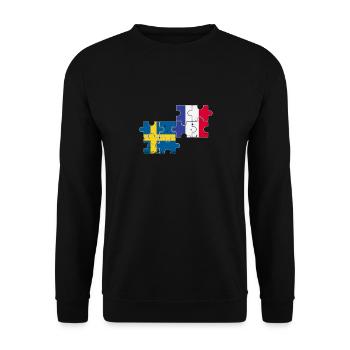 Suède France Vintage drapeau Suède - Sweat-shirt Unisexe - noir - Devant - Alina (178cm) & Michal (187cm)