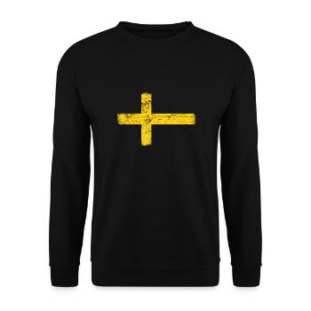 Sweden Vintage Swedish Flag Swedish - Unisex Sweatshirt - black - Front - Alina (178cm) & Michal (187cm)