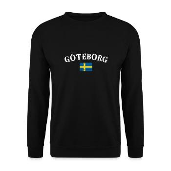 Göteborg Vintage Schweden Schwedische Flagge - Unisex Pullover - Schwarz - Vorne - Alina (178cm) & Michal (187cm)
