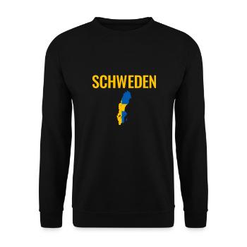Schweden Karte Schwedische Flagge Schwede - Unisex Pullover - Schwarz - Vorne - Alina (178cm) & Michal (187cm)