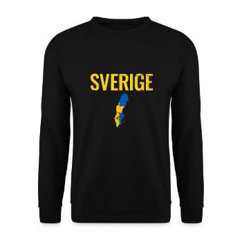 Sverige Vintage Suède carte drapeau suédois - Sweat-shirt Unisexe - noir - Devant - Alina (178cm) & Michal (187cm)