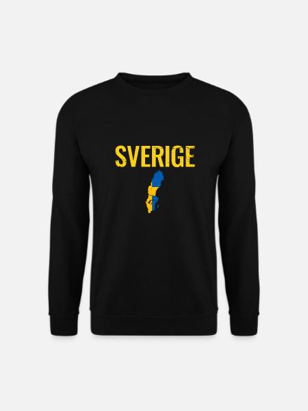 Sverige Vintage Schweden Karte Flagge Schwede - Unisex Pullover - Schwarz