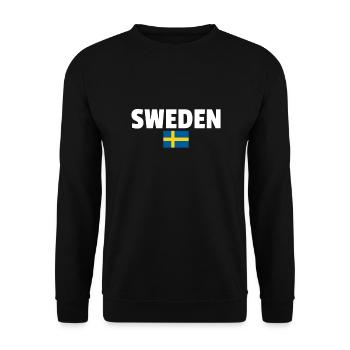 Suède Suède Drapeau suédois Suède Suède - Sweat-shirt Unisexe - noir - Devant - Alina (178cm) & Michal (187cm)