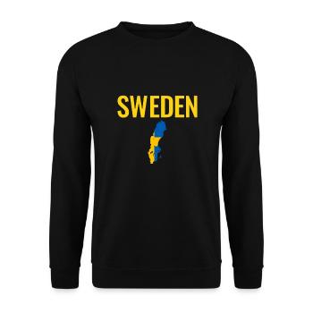 Suède Suède Carte Suède Drapeau Suède Suède - Sweat-shirt Unisexe - noir - Devant - Alina (178cm) & Michal (187cm)