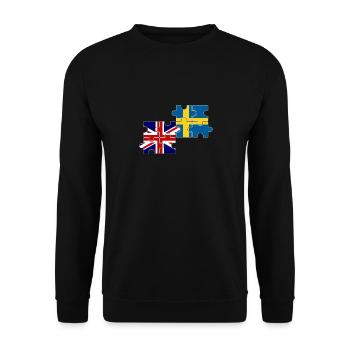 Suède Royaume-Uni Drapeau Suède britannique - Sweat-shirt Unisexe - noir - Devant - Alina (178cm) & Michal (187cm)