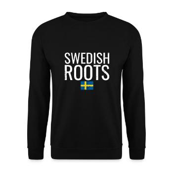 Swedish Roots Vintage Sweden Swedish Flag - Unisex Sweatshirt - black - Front - Alina (178cm) & Michal (187cm)