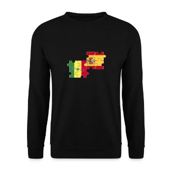 Sénégal Espagne drapeau Espagnols Sénégalais - Sweat-shirt Unisexe - noir - Devant - Alina (178cm) & Michal (187cm)