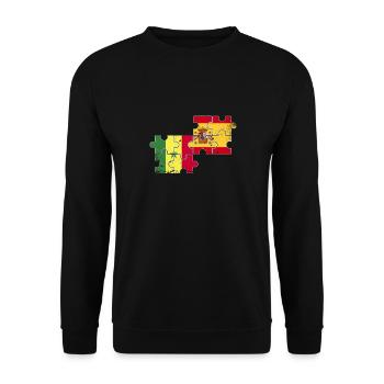 Senegal Spain Vintage Flag Spanish Senegalese - Unisex Sweatshirt - black - Front - Alina (178cm) & Michal (187cm)