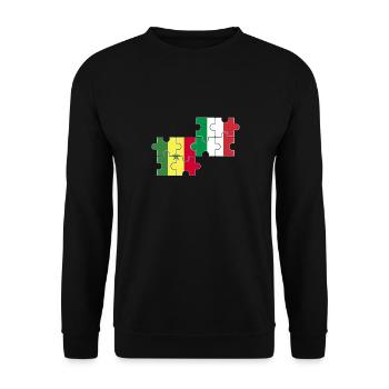 Sénégal Italie Drapeau Italiens Sénégalais - Sweat-shirt Unisexe - noir - Devant - Alina (178cm) & Michal (187cm)