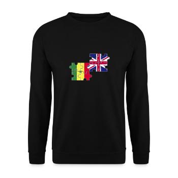Senegal UK Flag British Senegalese - Unisex Sweatshirt - black - Front - Alina (178cm) & Michal (187cm)