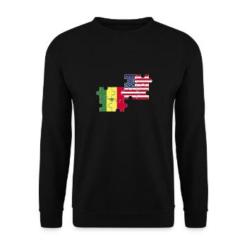 Senegal USA Flag American Senegalese - Unisex Sweatshirt - black - Front - Alina (178cm) & Michal (187cm)