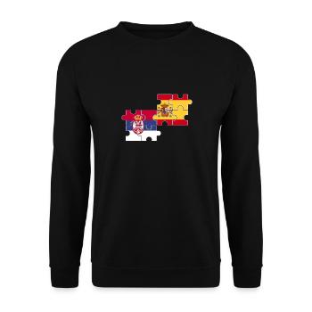 Serbia Spain flag Spaniards Serb - Unisex Sweatshirt - black - Front - Alina (178cm) & Michal (187cm)