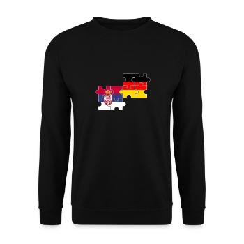 Serbia Germany Flag German Serb - Unisex Sweatshirt - black - Front - Alina (178cm) & Michal (187cm)