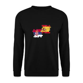 Serbia Spain Vintage Flag Spanish Serb - Unisex Sweatshirt - black - Front - Alina (178cm) & Michal (187cm)