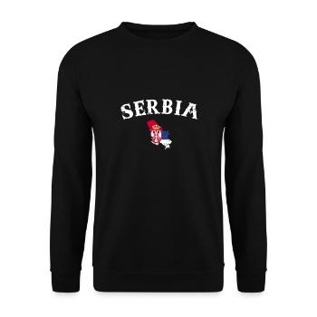 Serbie Vintage carte Serbie drapeau serbe - Sweat-shirt Unisexe - noir - Devant - Alina (178cm) & Michal (187cm)
