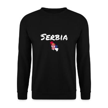 Serbie Vintage carte Serbie drapeau Serbie - Sweat-shirt Unisexe - noir - Devant - Alina (178cm) & Michal (187cm)