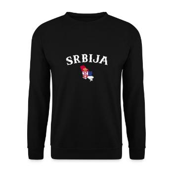 Srbija Vintage Map Serbia Serbian Flag - Unisex Sweatshirt - black - Front - Alina (178cm) & Michal (187cm)