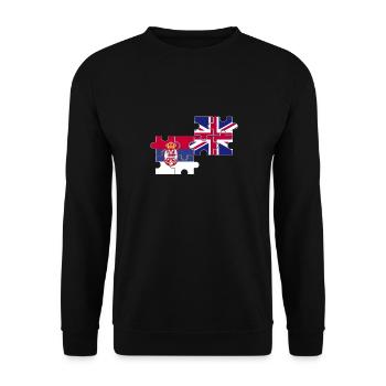 Serbia UK Flag British Serb - Unisex Sweatshirt - black - Front - Alina (178cm) & Michal (187cm)