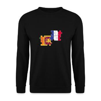 Sri Lanka France Drapeau Français Sri Lankais - Sweat-shirt Unisexe - noir - Devant - Alina (178cm) & Michal (187cm)