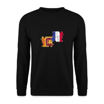 Sri Lanka France Vintage drapeau Sri Lankais - Sweat-shirt Unisexe - noir - Devant - Alina (178cm) & Michal (187cm)