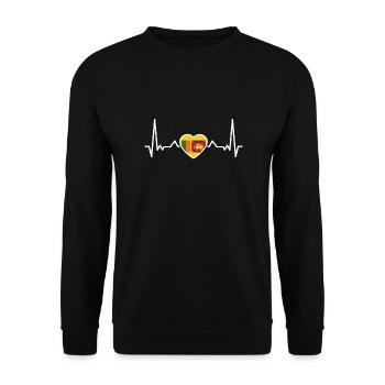 Sri Lanka Heartbeat Sri Lankan Flag - Unisex Sweatshirt - black - Front - Alina (178cm) & Michal (187cm)