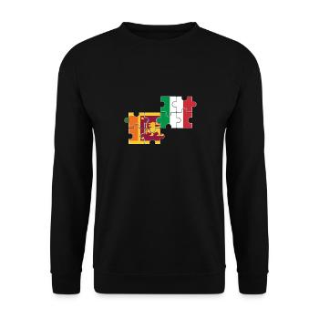Sri Lanka Italie Drapeau Italien Sri Lankais - Sweat-shirt Unisexe - noir - Devant - Alina (178cm) & Michal (187cm)