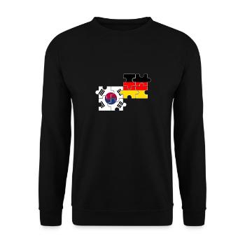 Corée du Sud Allemagne Drapeau Allemand Sud-Coréen - Sweat-shirt Unisexe - noir - Devant - Alina (178cm) & Michal (187cm)